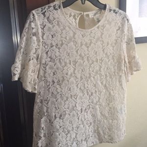 short sleeve cream top